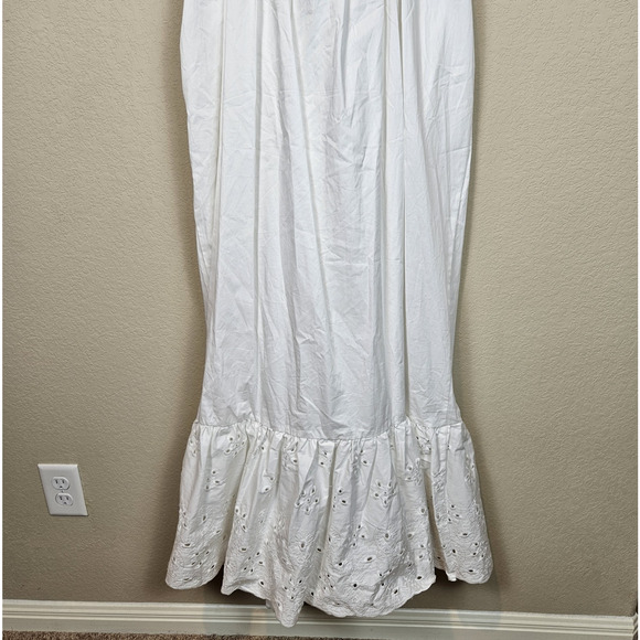 En Saison Barnette Maxi Dress Eyelet Lace Flutter Sundress Cottage Boho White S - Picture 8 of 16